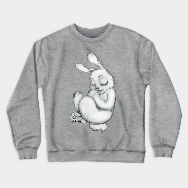 Sleeping Bunny Crewneck Sweatshirt by amandachenlee